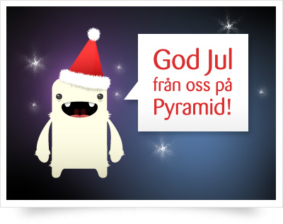 God jul önskar Pyramid